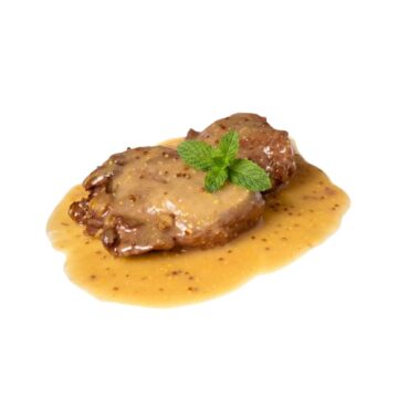 IBERISCHE SCHWEINEBÄCKCHEN MIT HONIG UND SENF