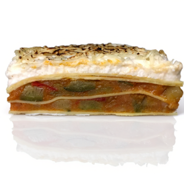 LASAÑA DE VERDURAS CON BECHAMEL Y QUESO