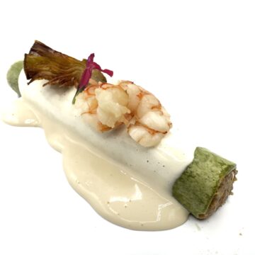 CANELÓN DE ALCACHOFA Y GAMBA - UN